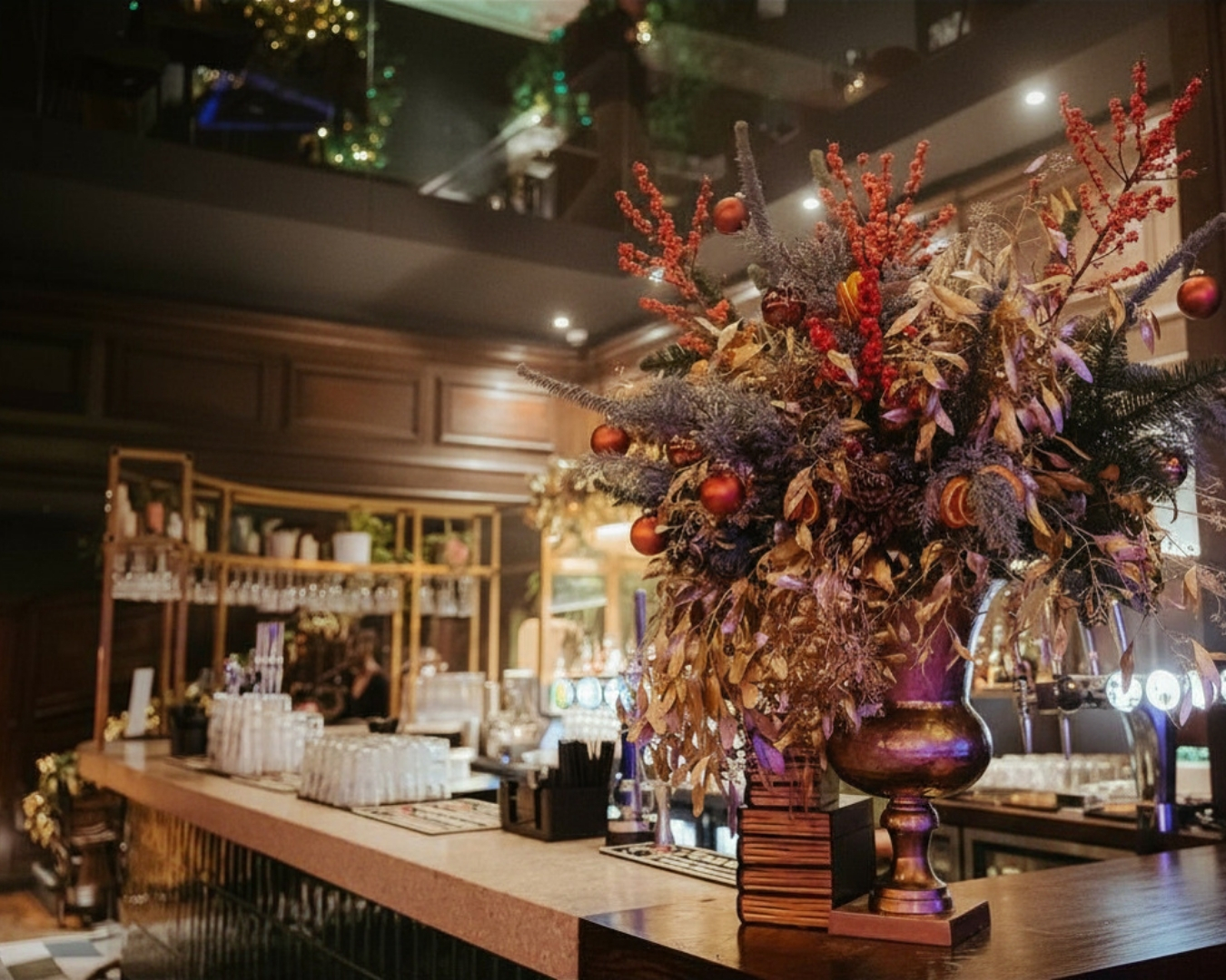 Amazing Grace London Bridge Christmas party mezzanine seating
