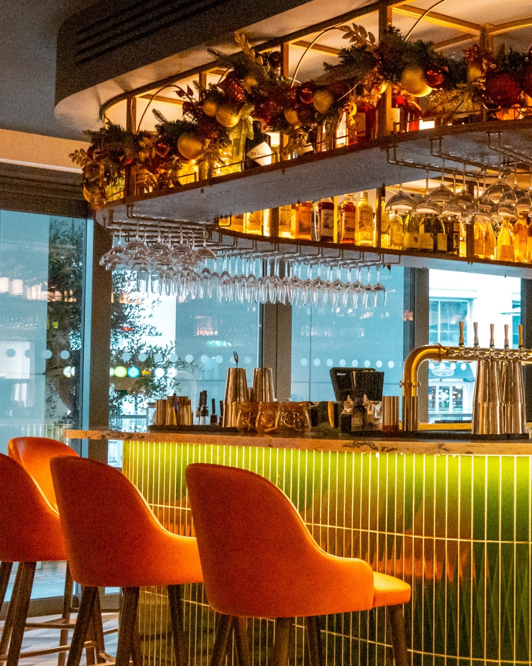 Amazing Grace Canary Wharf decorated for Christmas